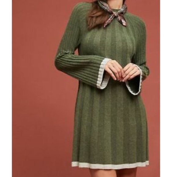 Anthropologie Dresses & Skirts - ANTHROPOLOGIE Arsenau Sweater Dress Olive